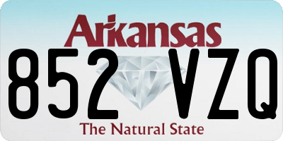 AR license plate 852VZQ