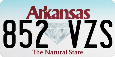AR license plate 852VZS