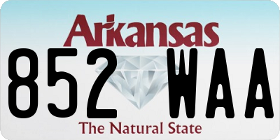 AR license plate 852WAA