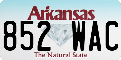 AR license plate 852WAC