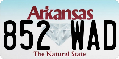 AR license plate 852WAD