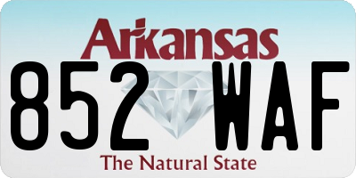 AR license plate 852WAF