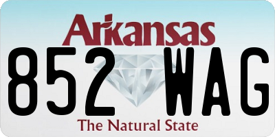 AR license plate 852WAG