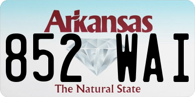 AR license plate 852WAI