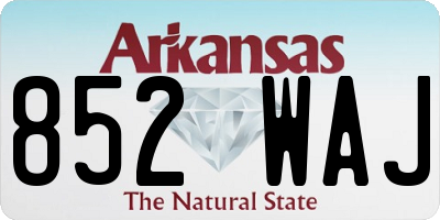 AR license plate 852WAJ