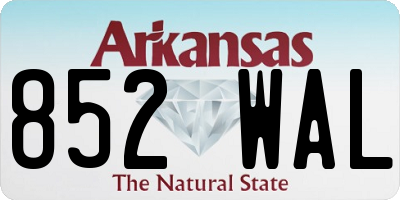 AR license plate 852WAL