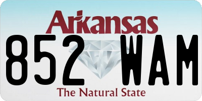 AR license plate 852WAM