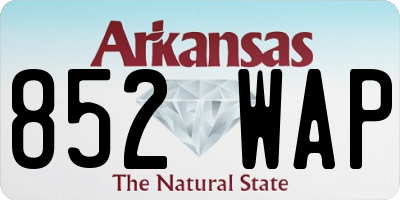AR license plate 852WAP