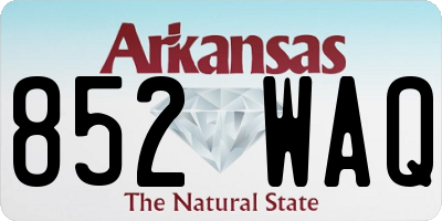 AR license plate 852WAQ