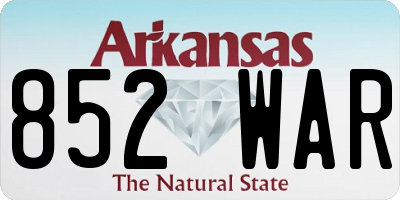 AR license plate 852WAR