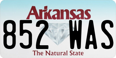 AR license plate 852WAS