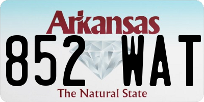 AR license plate 852WAT