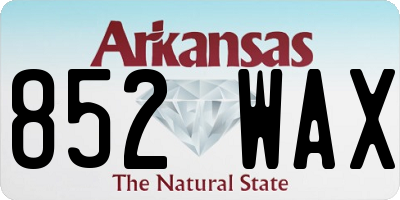 AR license plate 852WAX