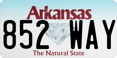 AR license plate 852WAY