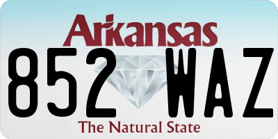 AR license plate 852WAZ