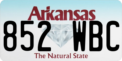 AR license plate 852WBC
