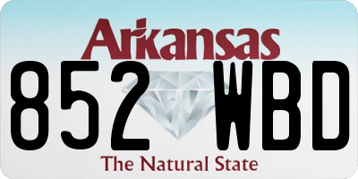 AR license plate 852WBD