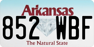 AR license plate 852WBF