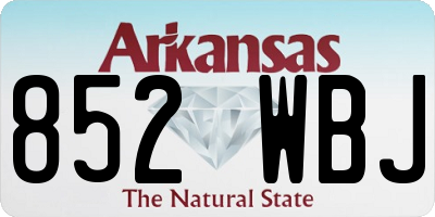 AR license plate 852WBJ