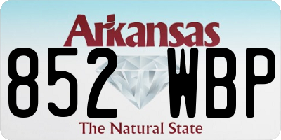 AR license plate 852WBP