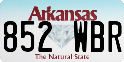 AR license plate 852WBR