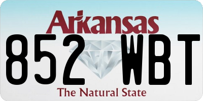 AR license plate 852WBT