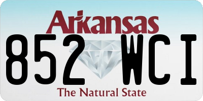 AR license plate 852WCI