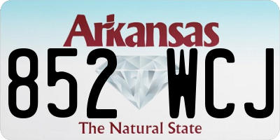 AR license plate 852WCJ