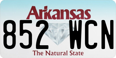 AR license plate 852WCN