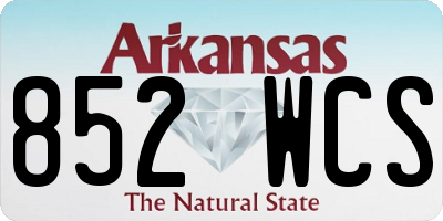 AR license plate 852WCS