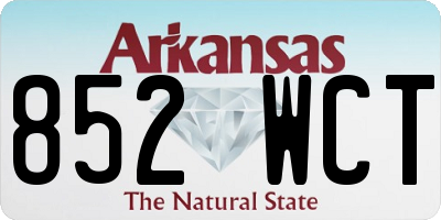 AR license plate 852WCT