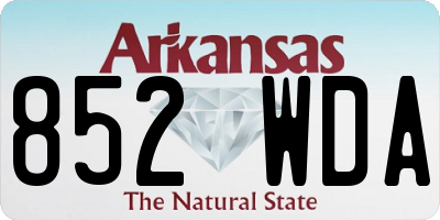 AR license plate 852WDA