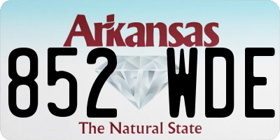 AR license plate 852WDE