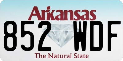 AR license plate 852WDF