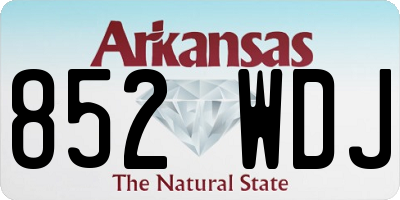 AR license plate 852WDJ