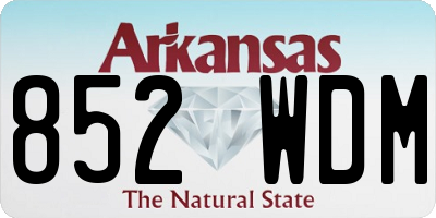 AR license plate 852WDM