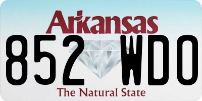 AR license plate 852WDO