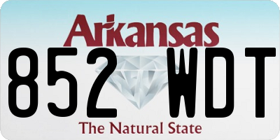 AR license plate 852WDT