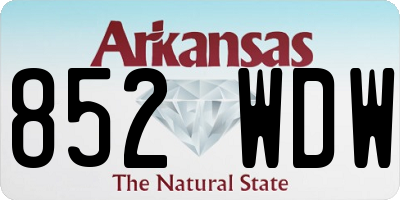 AR license plate 852WDW