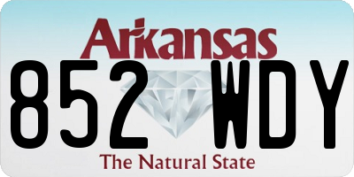 AR license plate 852WDY