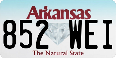 AR license plate 852WEI