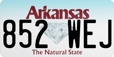 AR license plate 852WEJ