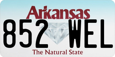 AR license plate 852WEL