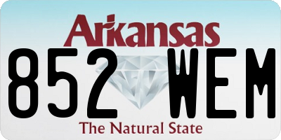 AR license plate 852WEM