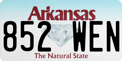 AR license plate 852WEN