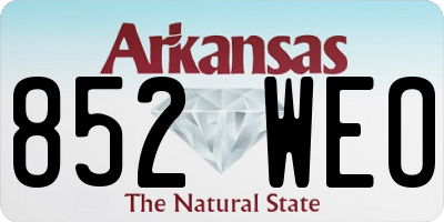 AR license plate 852WEO