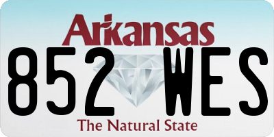 AR license plate 852WES