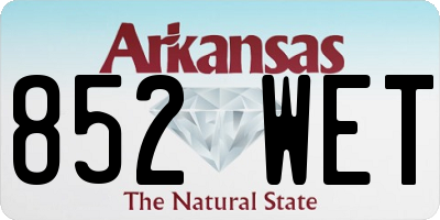 AR license plate 852WET