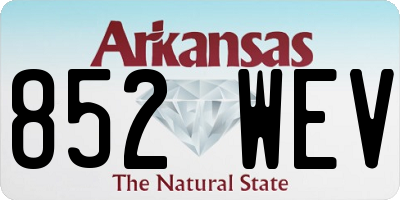 AR license plate 852WEV