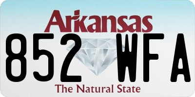 AR license plate 852WFA